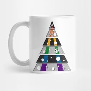 Minimalist Christmas Tree in LGBT Ally Pride Flag Colors Mug